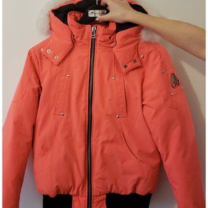 Moose Knuckles Bomber in Coral Pink